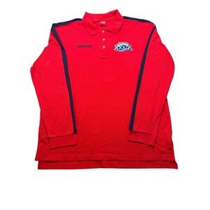 VTG 2005 Super Bowl XXXIX NFL Polo 2XL Red Navy Centerplate Long Sleeve Cotton